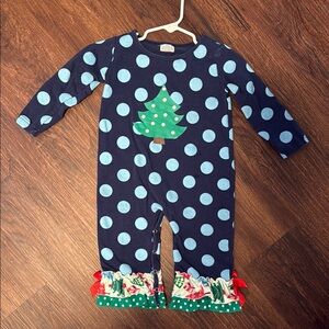 Polka Dot Christmas Tree Kids One Piece